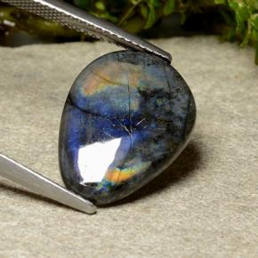 5.27 карата, натуральный Многоцветный Спектролит, Форма груши, Непрозрачный