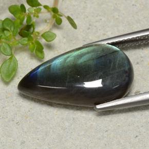 9.19 карата, натуральный Многоцветный Спектролит, Форма груши, Непрозрачный