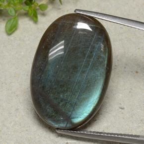 25.53 карата, натуральный Многоцветный Спектролит, Огранка Овал, Непрозрачный