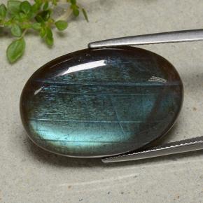 25.53 карата, натуральный Многоцветный Спектролит, Огранка Овал, Непрозрачный