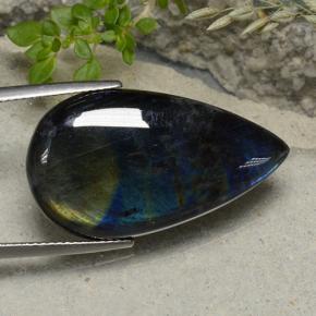 19.16 карата, натуральный Многоцветный Спектролит, Форма груши, Непрозрачный