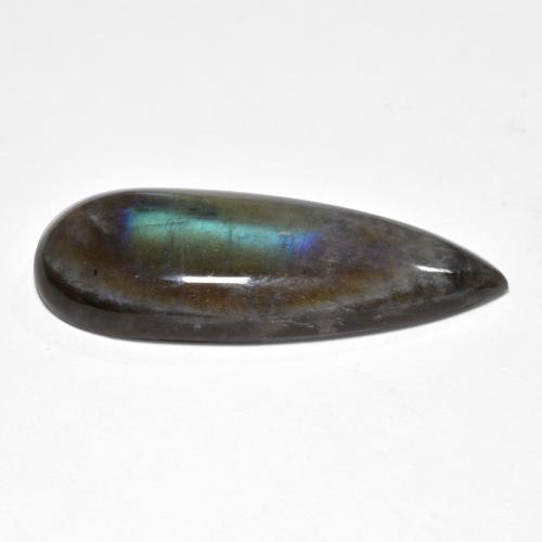 15.79 карата, натуральный Многоцветный Спектролит, Форма груши, Полупрозрачный
