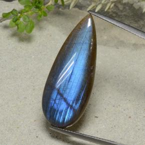 14.09 карата, натуральный Многоцветный Спектролит, Форма груши, Полупрозрачный