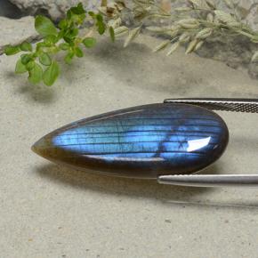 14.09 карата, натуральный Многоцветный Спектролит, Форма груши, Полупрозрачный