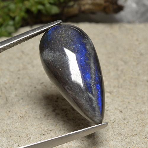 11.45 карата, натуральный Многоцветный Спектролит, Форма груши, Непрозрачный