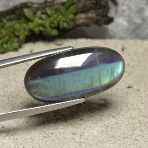 13.14 карата, натуральный Многоцветный Спектролит, Огранка Овал, Полупрозрачный