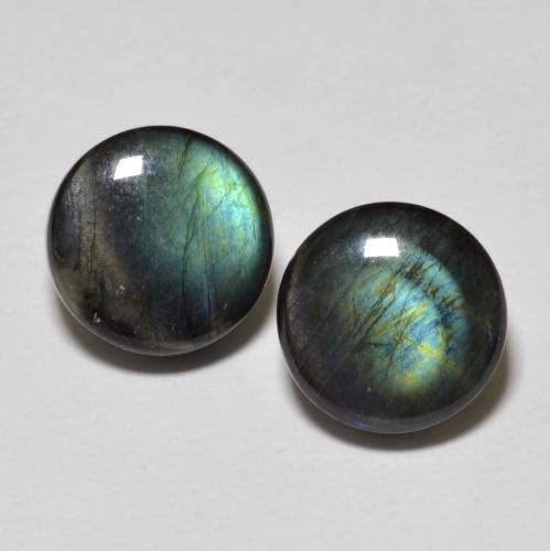 3.91 карата, натуральный Многоцветный Спектролит, Огранка Круг, Непрозрачный