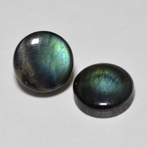 3.91 карата, натуральный Многоцветный Спектролит, Огранка Круг, Непрозрачный