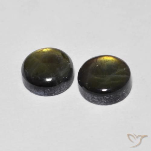 1.96 карата, натуральный Многоцветный Спектролит, Огранка Круг, Непрозрачный