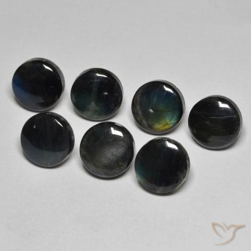 1.83ct Натуральный Многоцветный Спектролит, Круглый, Непрозрачный