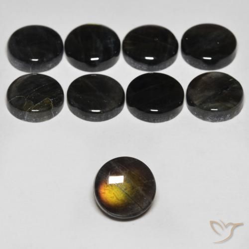 1.79ct Натуральный Многоцветный Спектролит, Круглый, Непрозрачный