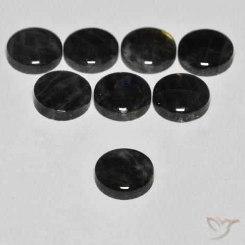 1.62 карата, натуральный Многоцветный Спектролит, Огранка Круг, Непрозрачный