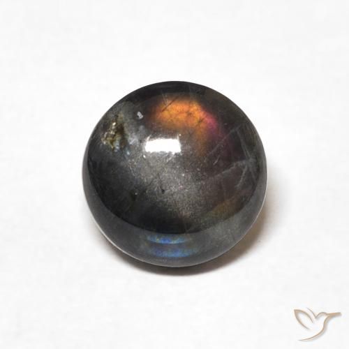 1.71ct Натуральный Многоцветный Спектролит, Круглый, Непрозрачный