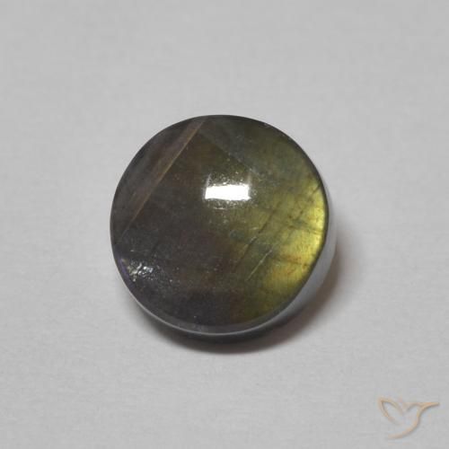 1.30ct Натуральный Многоцветный Спектролит, Круглый, Непрозрачный