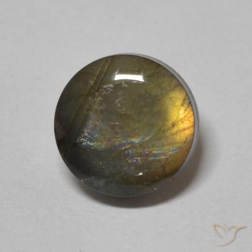1.66ct Натуральный Многоцветный Спектролит, Круглый, Непрозрачный