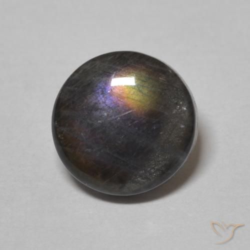 1.52ct Натуральный Многоцветный Спектролит, Круглый, Непрозрачный