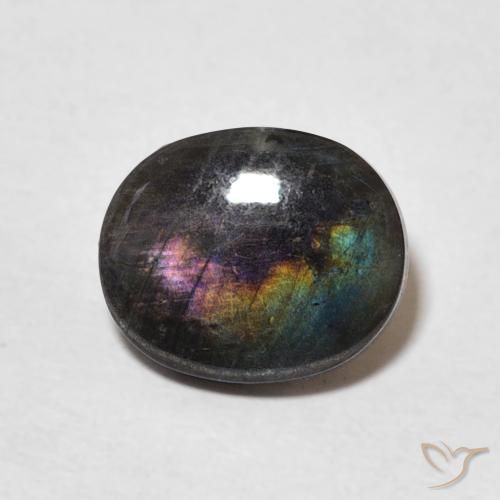 1.96ct Натуральный Многоцветный Спектролит, Овал, Непрозрачный