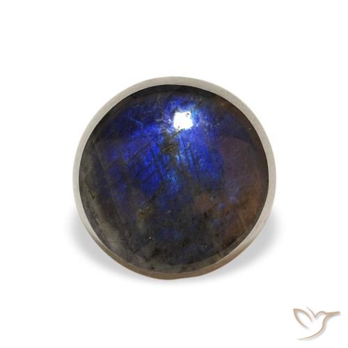 1.43ct Натуральный Многоцветный Спектролит, Круглый, Непрозрачный