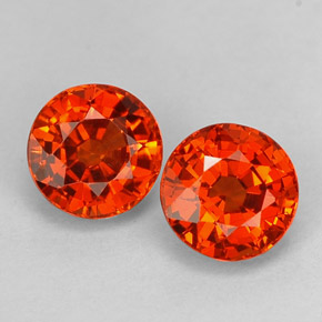 Натуральный оранжевый спессартин  карата огранка круг, VVS-VS