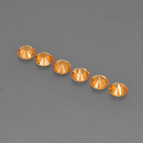  карата, натуральный Оранжевый Спессартитовая пряжа, Огранка Круг, VVS-VS