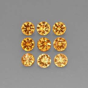  карата, натуральный Мандариново-оранжевый Спессартитовая пряжа, Огранка Круг, Чистота VS