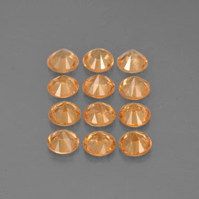  карата, натуральный Оранжевый Спессартитовая пряжа, Огранка Круг, VVS-VS