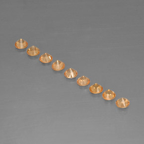  карата, натуральный Оранжевый Спессартитовая пряжа, Огранка Круг, VVS-VS