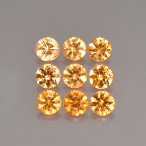  карата, натуральный Оранжевый Спессартитовая пряжа, Огранка Круг, Чистота VS