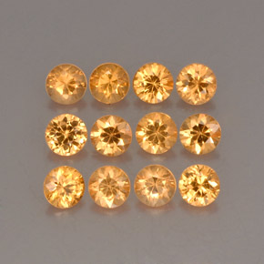  карата, натуральный Оранжевый Спессартитовая пряжа, Огранка Круг, Чистота VS