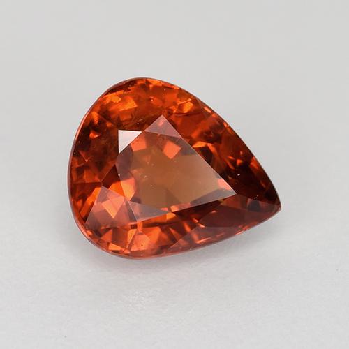 Натуральный красный спессартин 1,08 карата форма груши, чистота VS