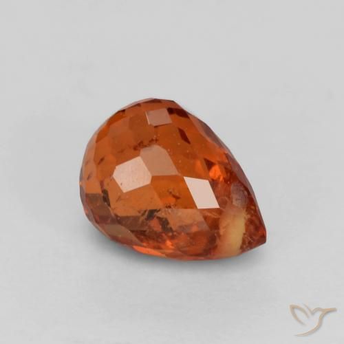 0.97ct Натуральный Глубокий янтарно-красный Спессартитовая пряжа, Бриолет, VS-SI