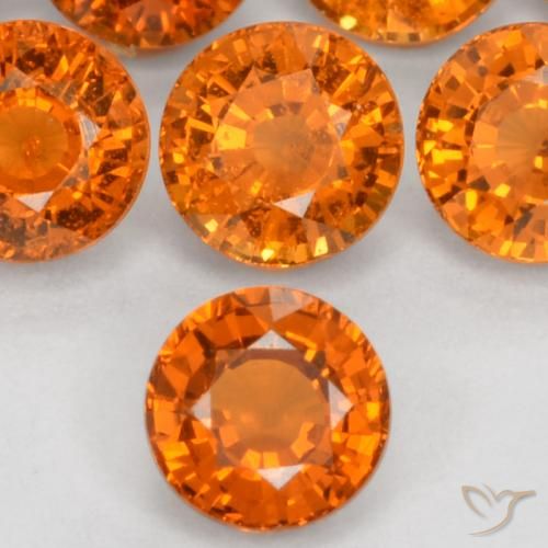 0.51ct Натуральный Средний апельсин Спессартитовая пряжа, Круглый, Чистота VS