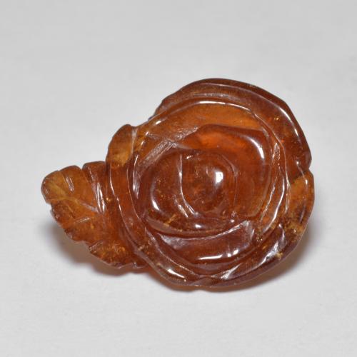 13.11 карата, натуральный Красновато-оранжевый Спессартитовая пряжа, Огранка Цветок, Полупрозрачный