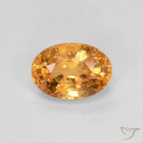 0.69ct Натуральный Средний апельсин Спессартитовая пряжа, Овал, VS-SI