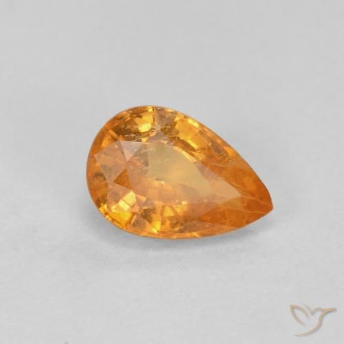 0.58ct Натуральный Средний апельсин Спессартитовая пряжа, Форма груши, VS-SI