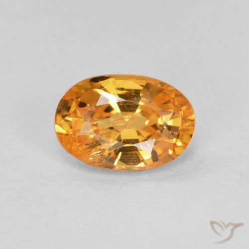0.60ct Натуральный Абрикос Апельсин Спессартитовая пряжа, Овал, VS-SI