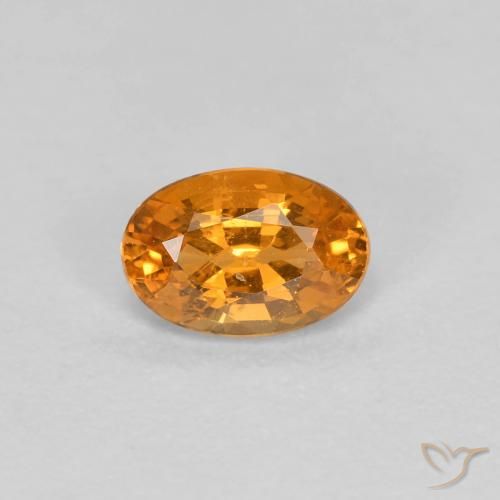 0.40ct Натуральный Абрикос Апельсин Спессартитовая пряжа, Овал, Чистота VS