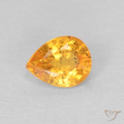 0.45ct Натуральный Средний апельсин Спессартитовая пряжа, Форма груши, Чистота VS