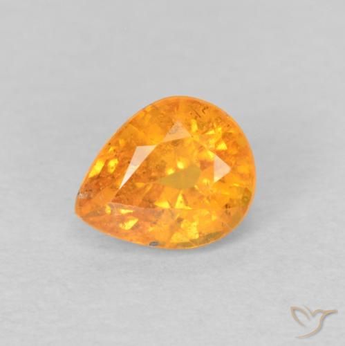 0.54ct Натуральный Средний апельсин Спессартитовая пряжа, Форма груши, Чистота VS