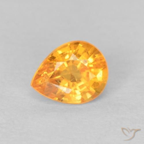 0.50ct Натуральный Интенсивный апельсин Спессартитовая пряжа, Форма груши, Чистота VS
