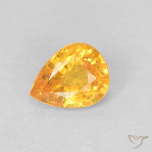 0.42ct Натуральный Оранжево-золотой Спессартитовая пряжа, Форма груши, Чистота VS