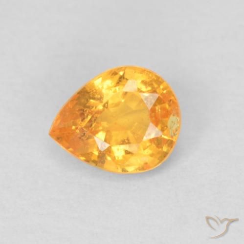 0.47ct Натуральный Средний апельсин Спессартитовая пряжа, Форма груши, Чистота VS