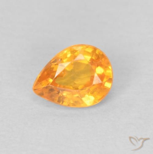 0.43ct Натуральный Средний апельсин Спессартитовая пряжа, Форма груши, Чистота VS