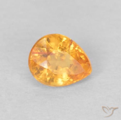 0.28ct Натуральный Оранжево-золотой Спессартитовая пряжа, Форма груши, Чистота VS