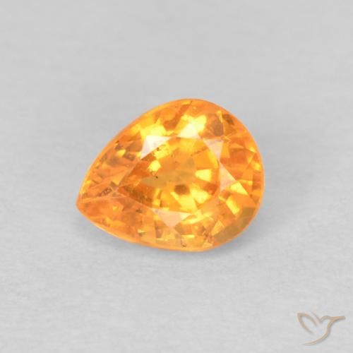 0.53ct Натуральный Средний апельсин Спессартитовая пряжа, Форма груши, Чистота VS