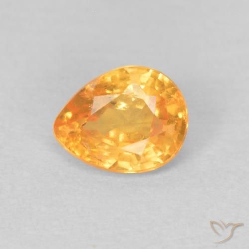 0.44ct Натуральный Средний золотой Спессартитовая пряжа, Форма груши, Чистота VS