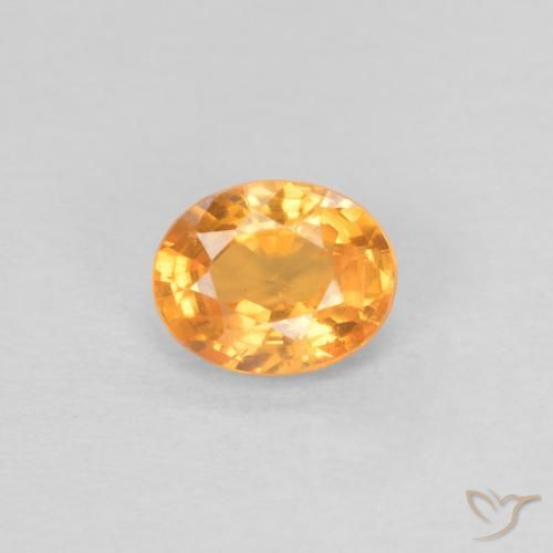 0.58ct Натуральный Оранжево-золотой Спессартитовая пряжа, Овал, Чистота VS