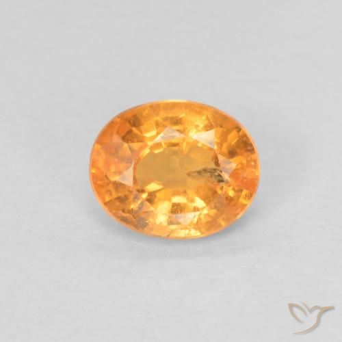 0.78ct Натуральный Абрикос Апельсин Спессартитовая пряжа, Овал, VS-SI