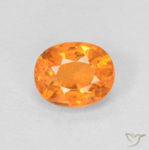 0.58ct Натуральный Ярко-оранжевый Спессартитовая пряжа, Овал, Чистота VS