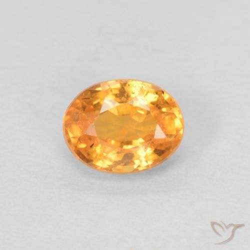 0.45ct Натуральный Абрикос Апельсин Спессартитовая пряжа, Овал, Чистота VS